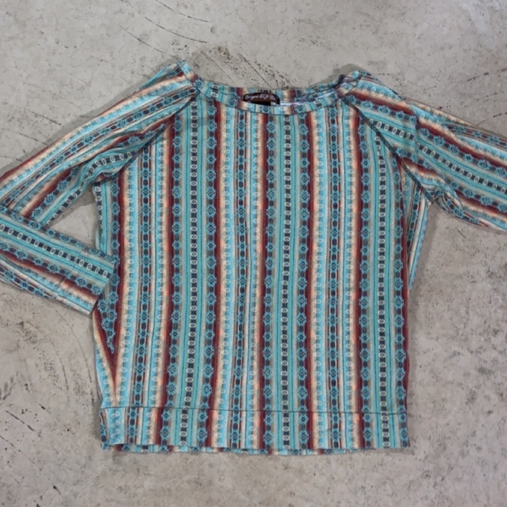 Cowgirl Tuff Women’s Aztec Print Long Sleeve Shirt